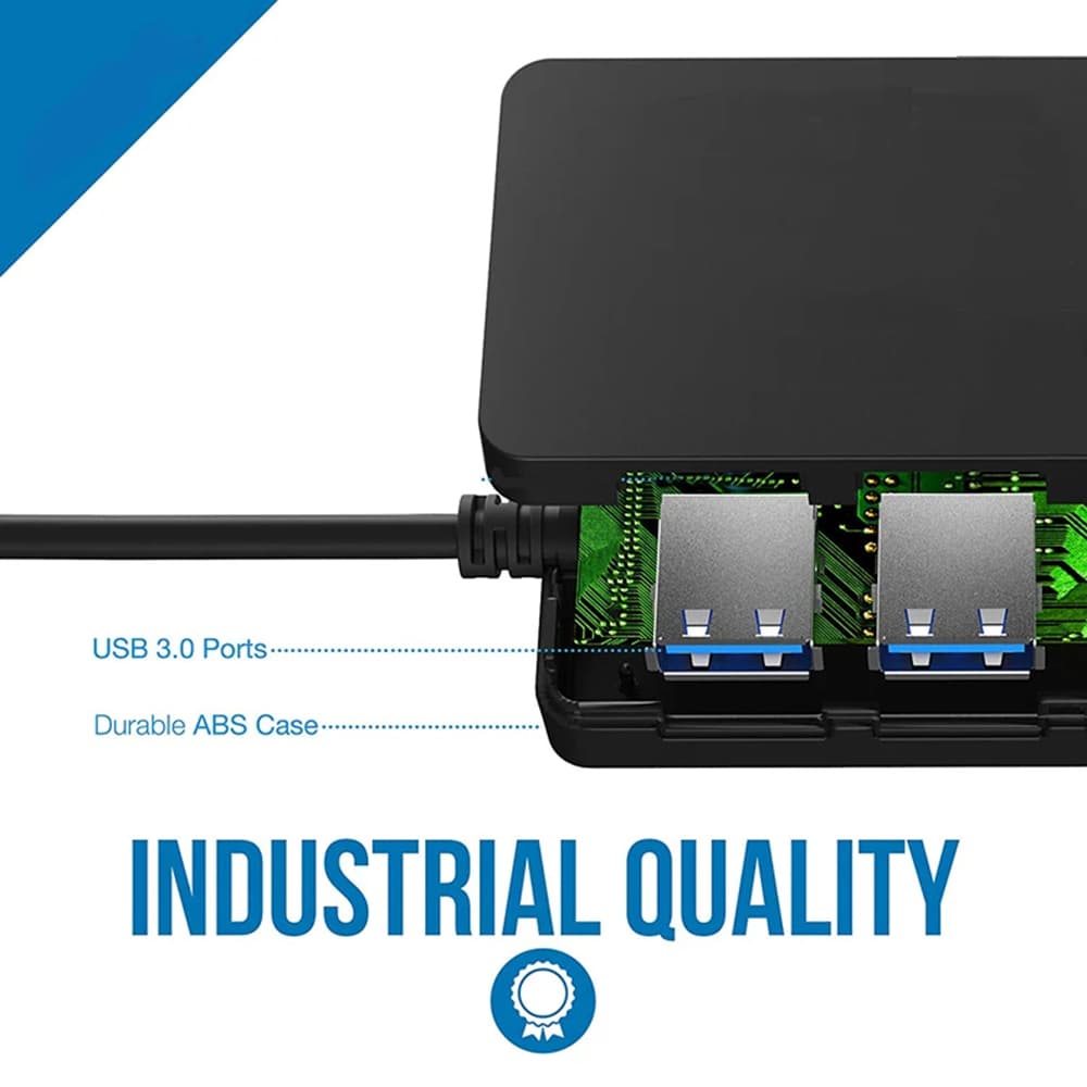Techsuit Docking Station QuantumNode 4 v 1 H15 USB na 4x USB 3.0 ABS černá - náhled 2