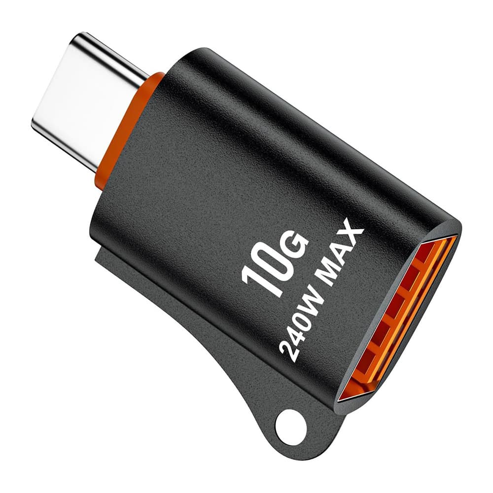 Techsuit Premium OTG Adaptér HyperPort (A1) USB 3.0 na Type-C černá oranžová - náhled 2