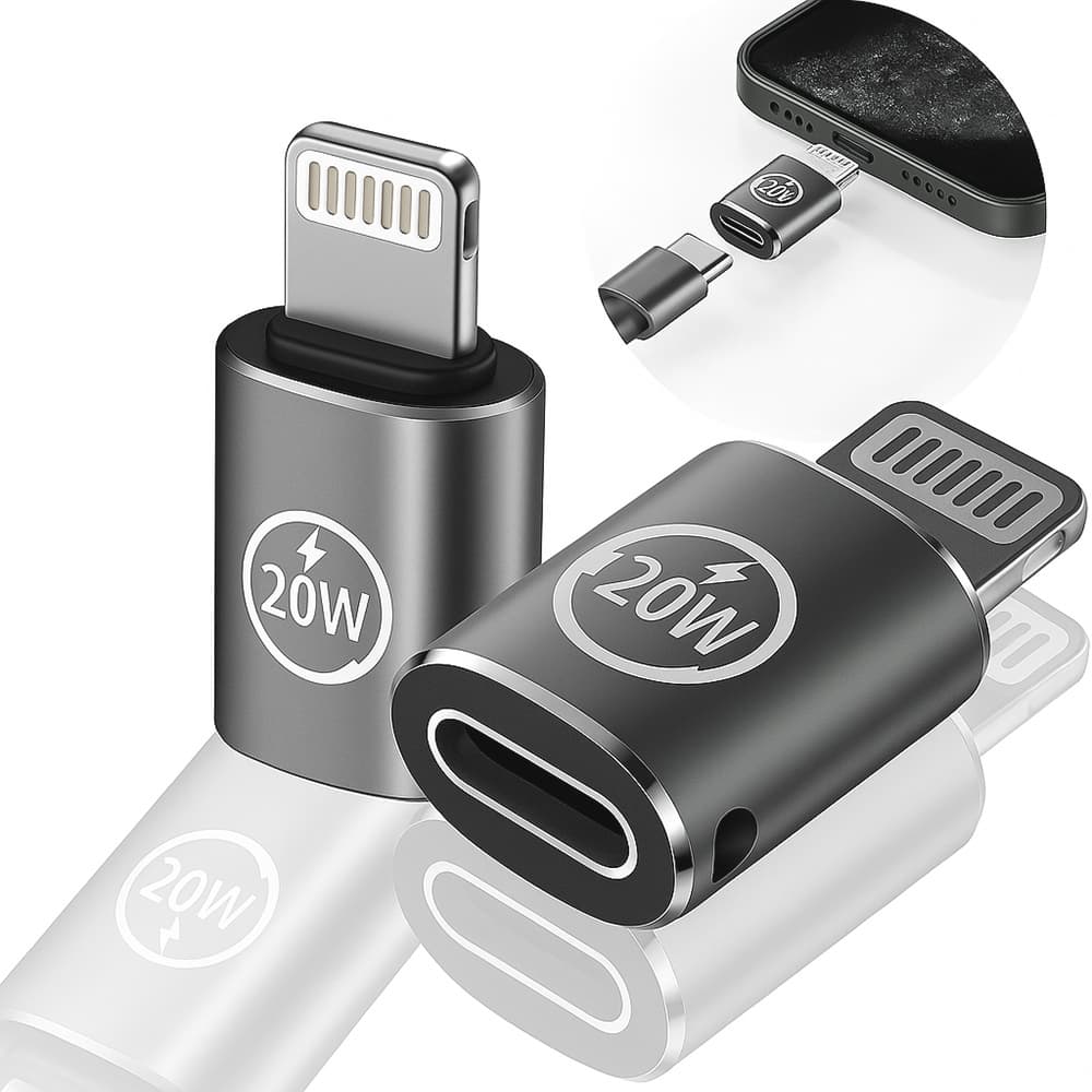Techsuit Premium OTG Adaptér TitanCoreX (A11) Type-C na Lightning 3A šedý - náhled 2