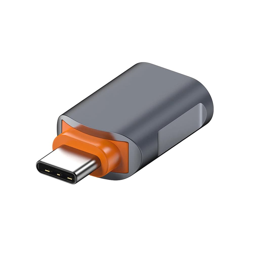 Techsuit Premium OTG Adaptér SlateVolt (A9) USB na Type-C Šedá Oranžová - náhled 2