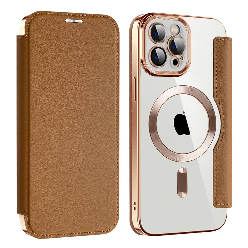 Pouzdro na knihu Techsuit SmartMag pro iPhone 12 Pro hnědé - náhled 2
