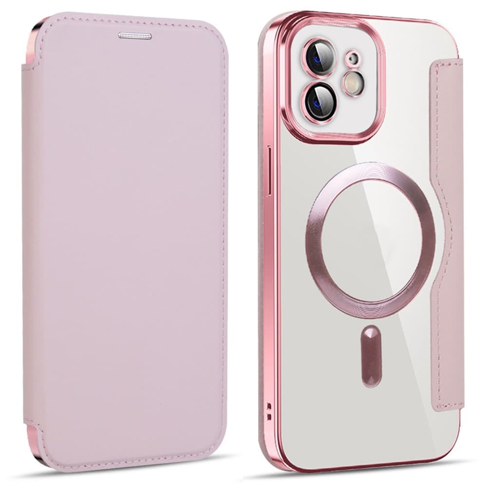 Pouzdro na knihu Techsuit SmartMag iPhone 12 růžové - náhled 2