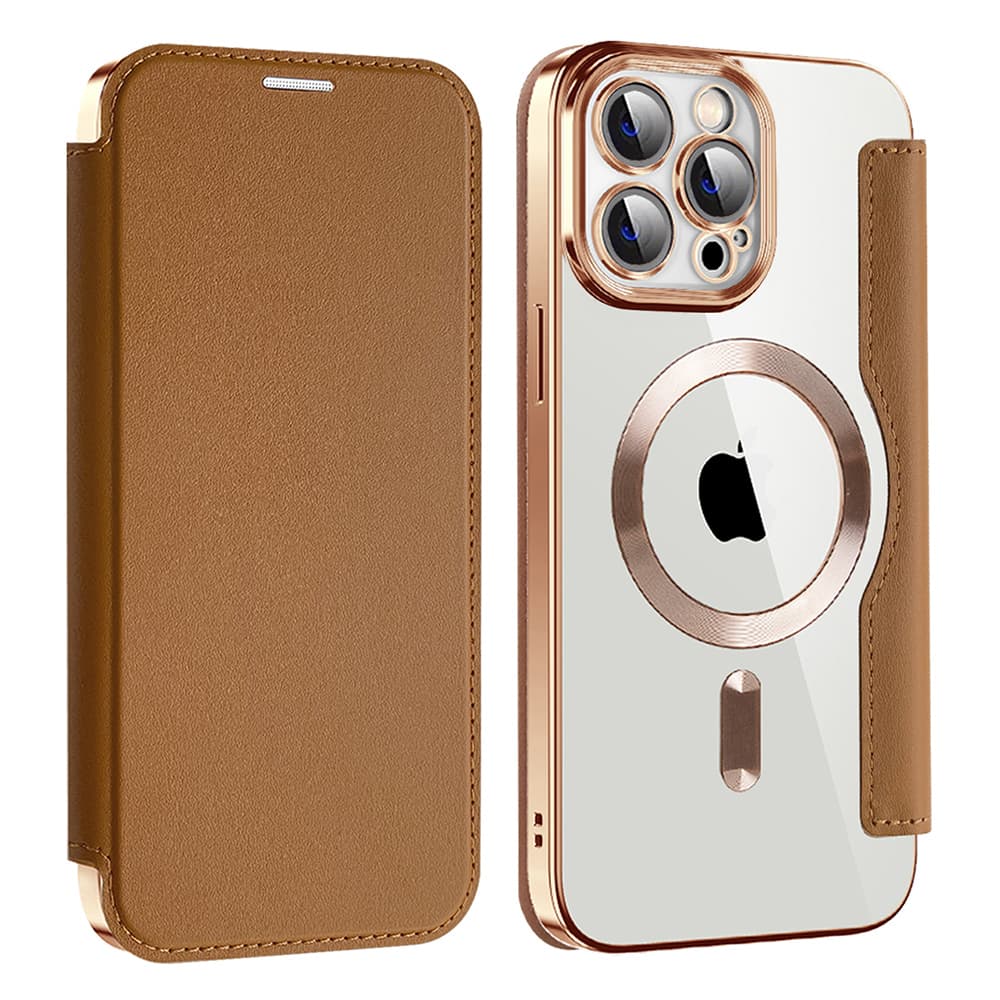 Pouzdro na knihu Techsuit SmartMag iPhone 13 Pro Max hnědé - náhled 2