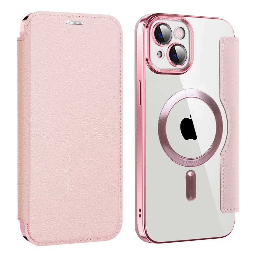 Techsuit SmartMag knížkové pouzdro iPhone 14 růžové - náhled 2