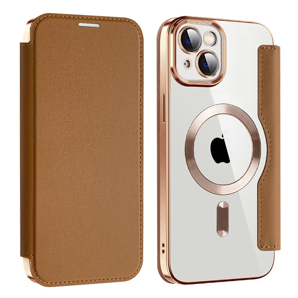 Pouzdro na knihu Techsuit SmartMag pro iPhone 14 Plus hnědé - náhled 2