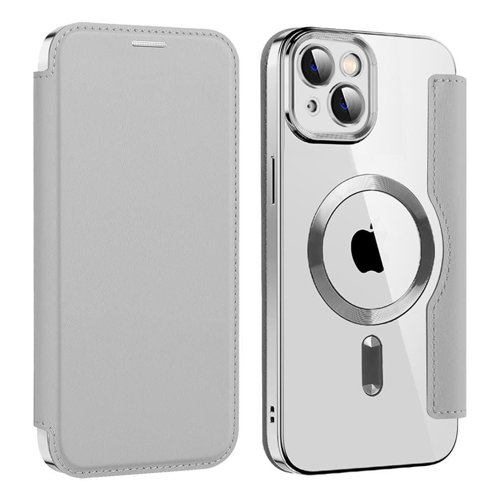 Pouzdro na knihu Techsuit SmartMag pro iPhone 14 Plus šedé - náhled 2