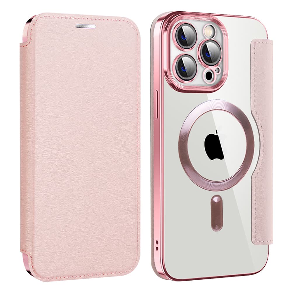 Techsuit SmartMag knížkové pouzdro iPhone 14 Pro Max růžové - náhled 2