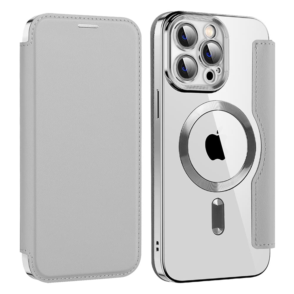 Techsuit SmartMag knížkové pouzdro iPhone 14 Pro Max šedé - náhled 2
