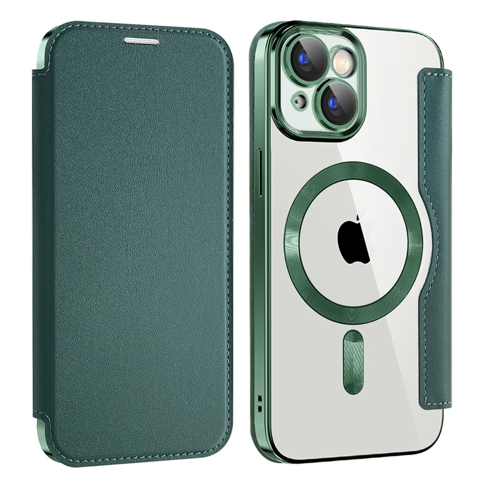 Pouzdro na knihu Techsuit SmartMag iPhone 15 zelené - náhled 2
