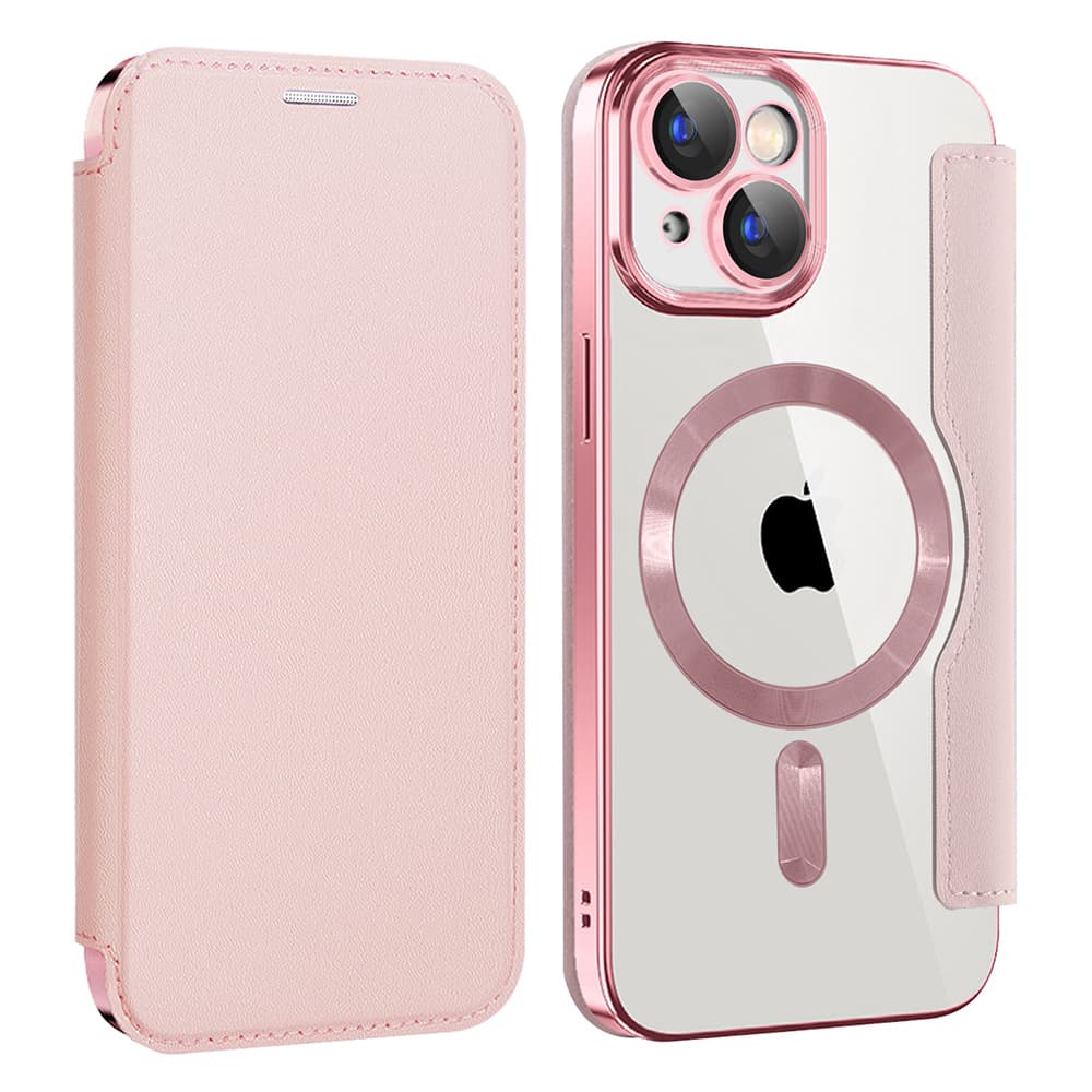 Pouzdro na knihu Techsuit SmartMag pro iPhone 15 Plus růžové - náhled 2