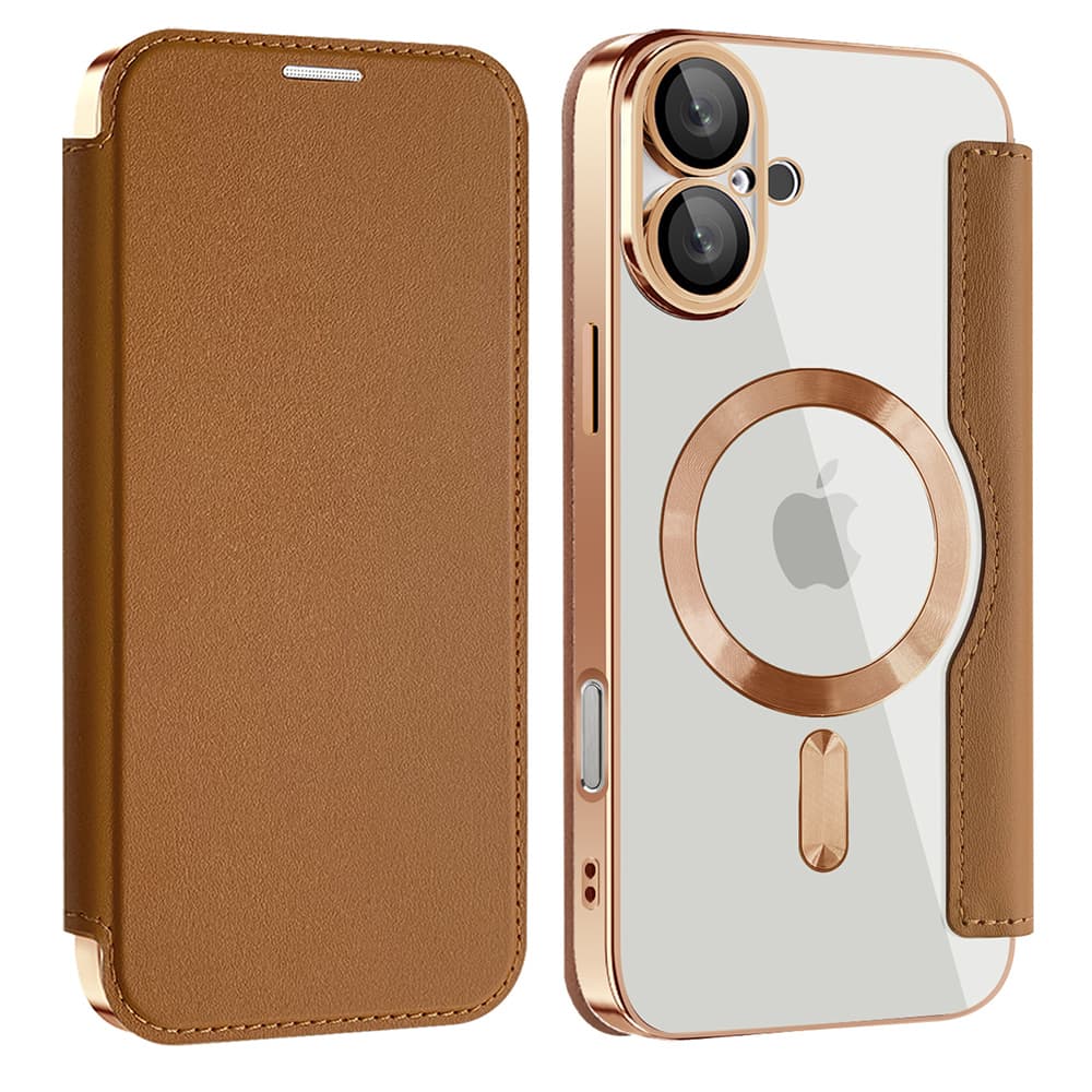 Pouzdro na knihu Techsuit SmartMag iPhone 16 Plus hnědé - náhled 2