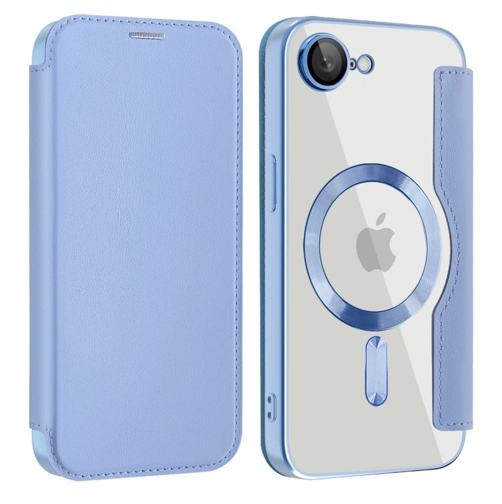 Pouzdro na knihu SmartMag pro iPhone 16e světle modré - náhled 2