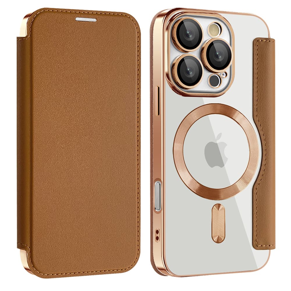 Pouzdro na knihu Techsuit SmartMag pro iPhone 16 Pro hnědé - náhled 2