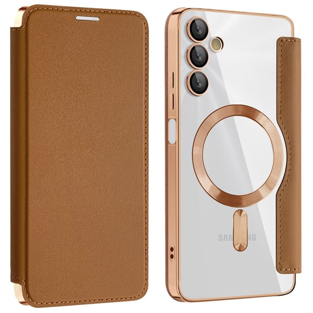 Pouzdro na knihu Techsuit SmartMag pro Samsung Galaxy A05s hnědé - náhled 2