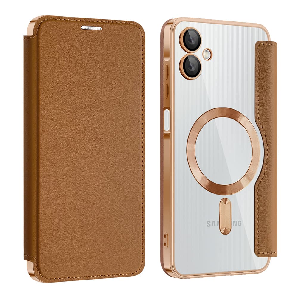 Pouzdro na knihu Techsuit SmartMag pro Samsung Galaxy A06 hnědé - náhled 2