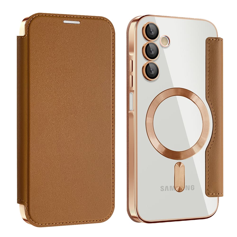 Pouzdro na knihu Techsuit SmartMag pro Samsung Galaxy A15 4G A15 5G hnědé - náhled 2