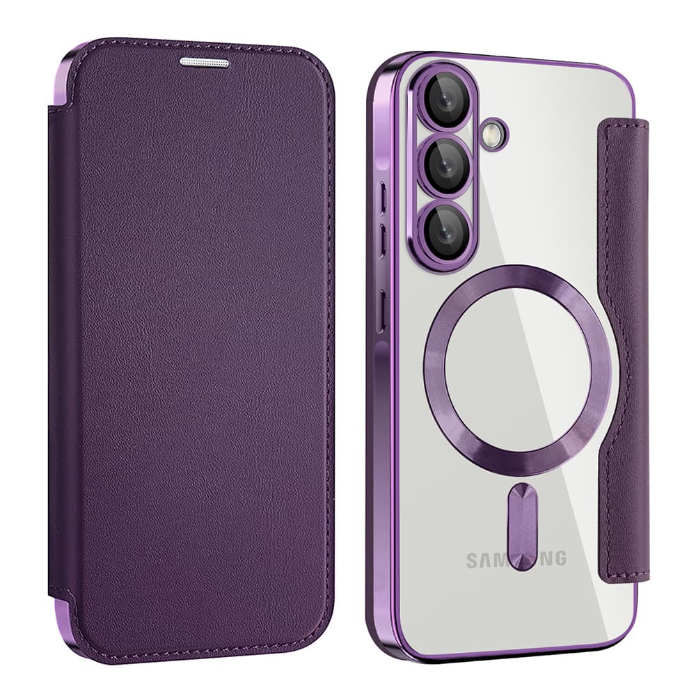 Pouzdro na knihu Techsuit SmartMag pro Samsung Galaxy A56 5G fialové - náhled 2