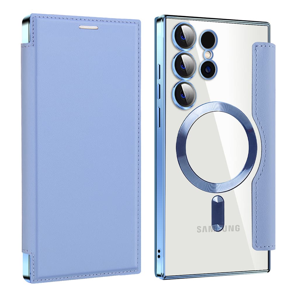 Pouzdro na knihu Techsuit SmartMag pro Samsung Galaxy S23 Ultra světle modré - náhled 2