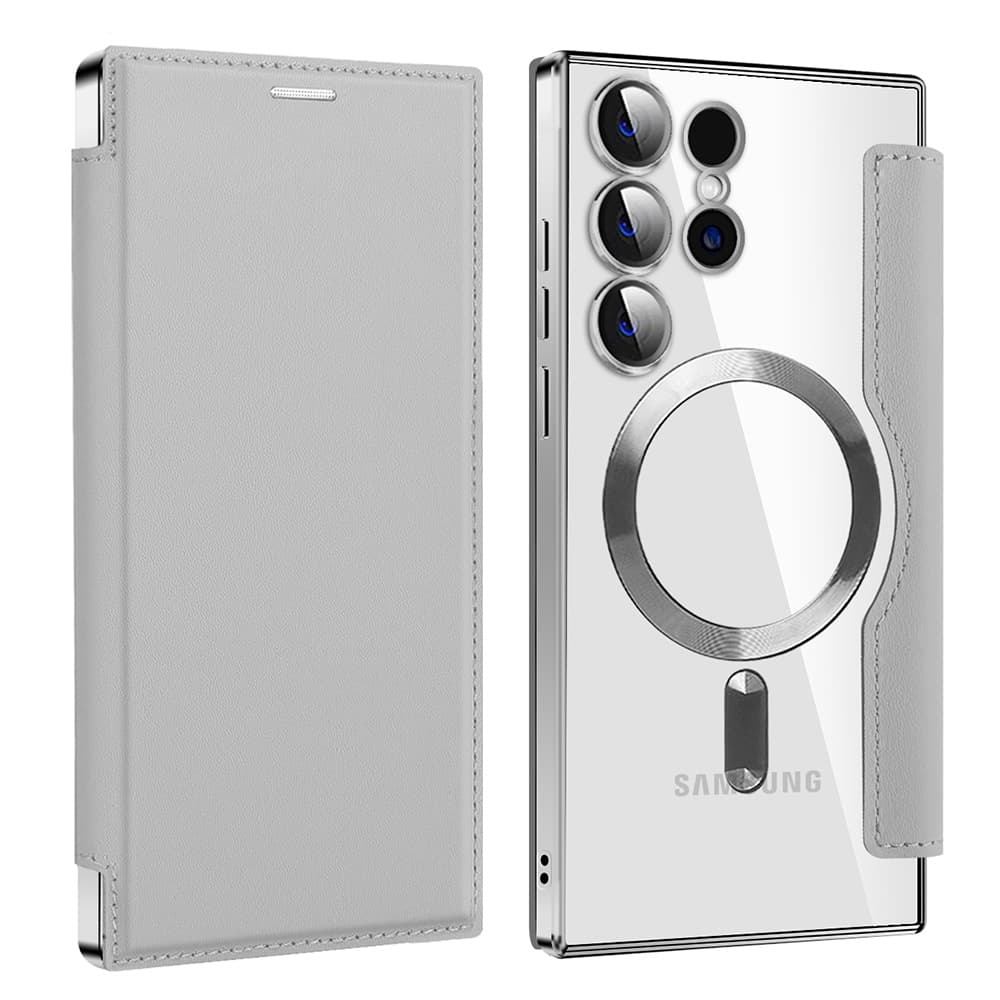 Pouzdro na knihu Techsuit SmartMag pro Samsung Galaxy S23 Ultra šedé - náhled 2