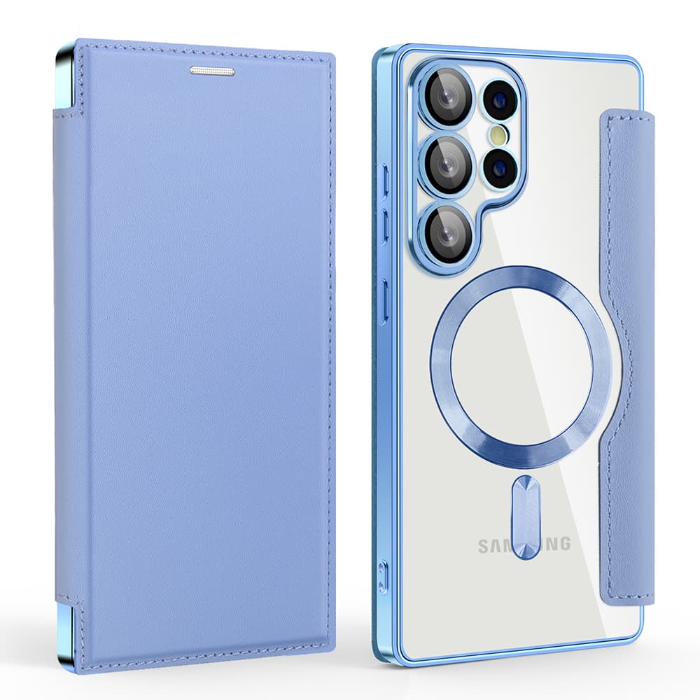 Pouzdro na knihu Techsuit SmartMag pro Samsung Galaxy S25 Ultra světle modré - náhled 2