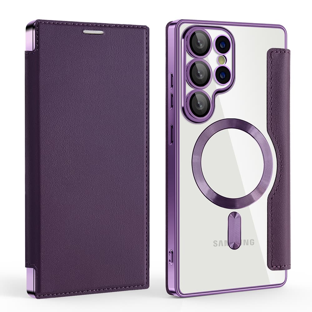 Pouzdro na knihu Techsuit SmartMag pro Samsung Galaxy S25 Ultra fialové - náhled 2