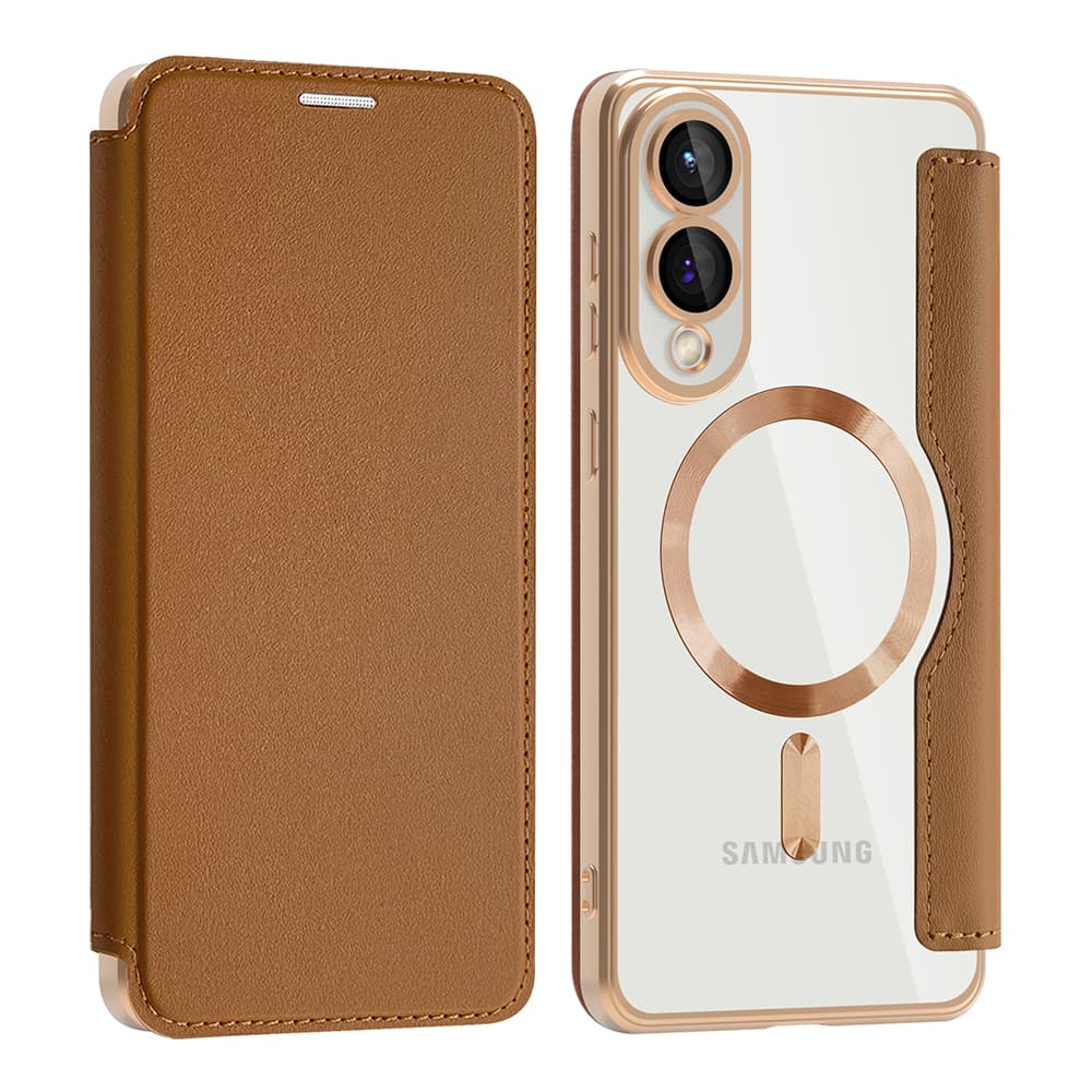 Pouzdro na knihu Techsuit SmartMag pro Samsung Galaxy S25 Edge hnědé - náhled 2