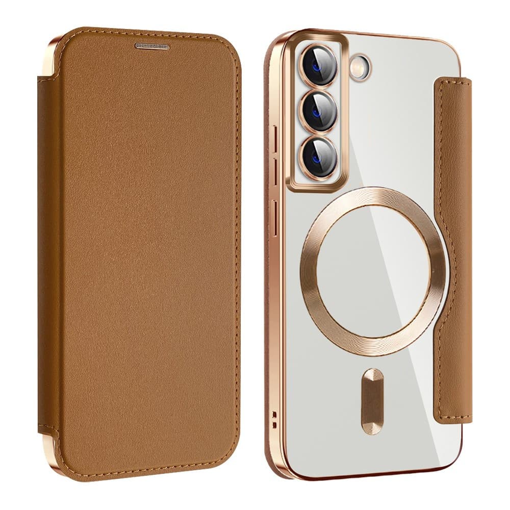 Pouzdro na knihu Techsuit SmartMag pro Samsung Galaxy S22 5G hnědé - náhled 2