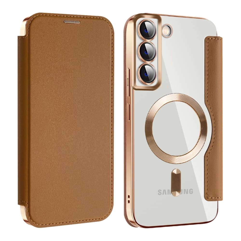 Pouzdro na knihu Techsuit SmartMag pro Samsung Galaxy S22 Plus 5G hnědé - náhled 2