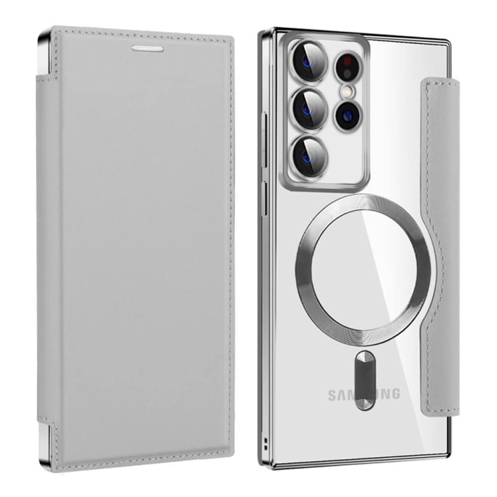 Pouzdro na knihu Techsuit SmartMag pro Samsung Galaxy S22 Ultra 5G šedé - náhled 2