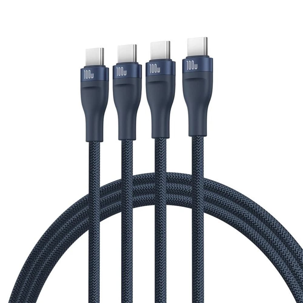 Baseus Data Cable Flash Series 3 USB-C na 3x Type-C 1.5m modrá - náhled 2