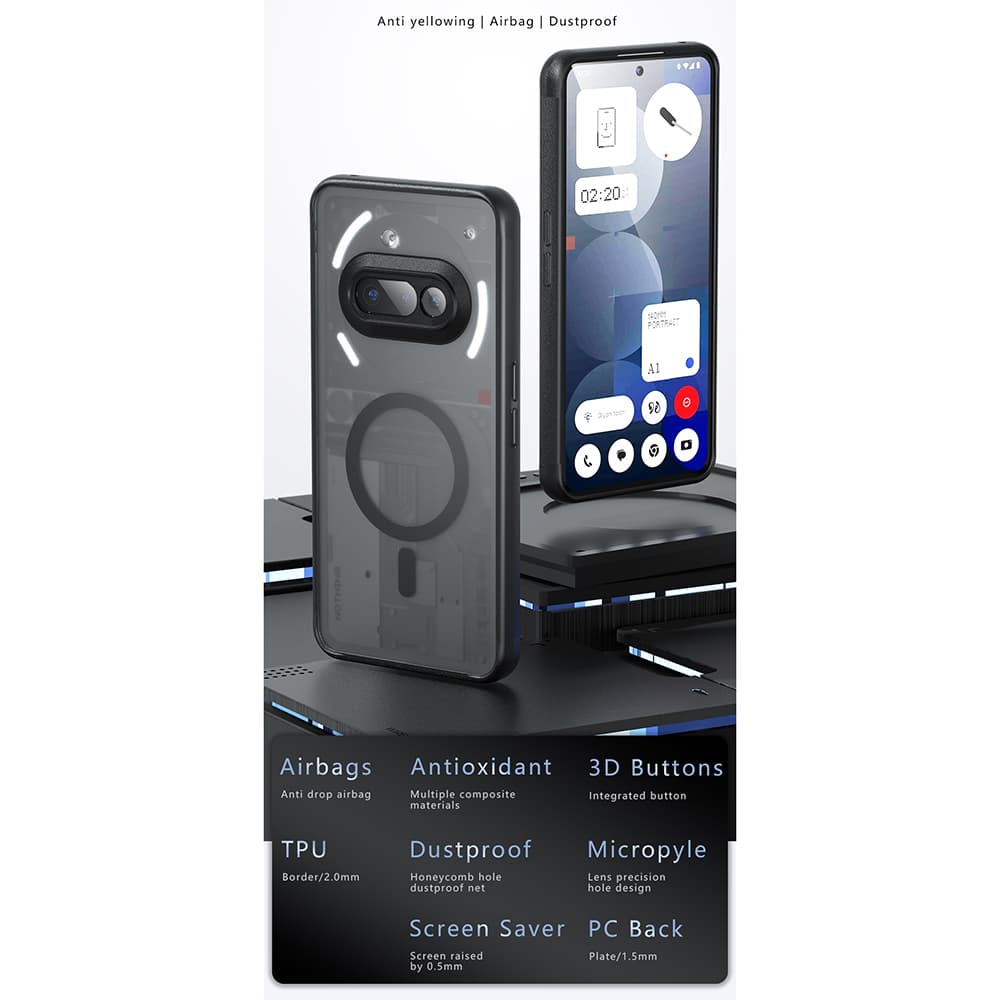 Techsuit PureFrost MagSafe pro Nothing Phone (3a) v matné černé - náhled 2