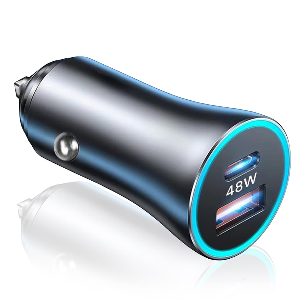 Techsuit Premium Car Charger RescueVolt (C3) s kovovým rozbíječem oken rychlé nabíjení USB QC18W USB-C PD30W 5V/3A šedý - náhled 2