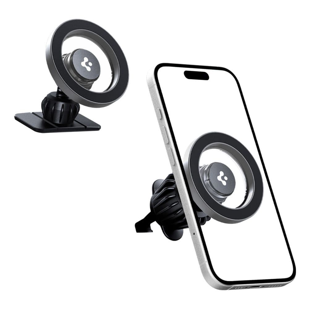 Spigen Car Holder MFT13 MagSafe na palubní desku ventilaci stříbrný - náhled 2