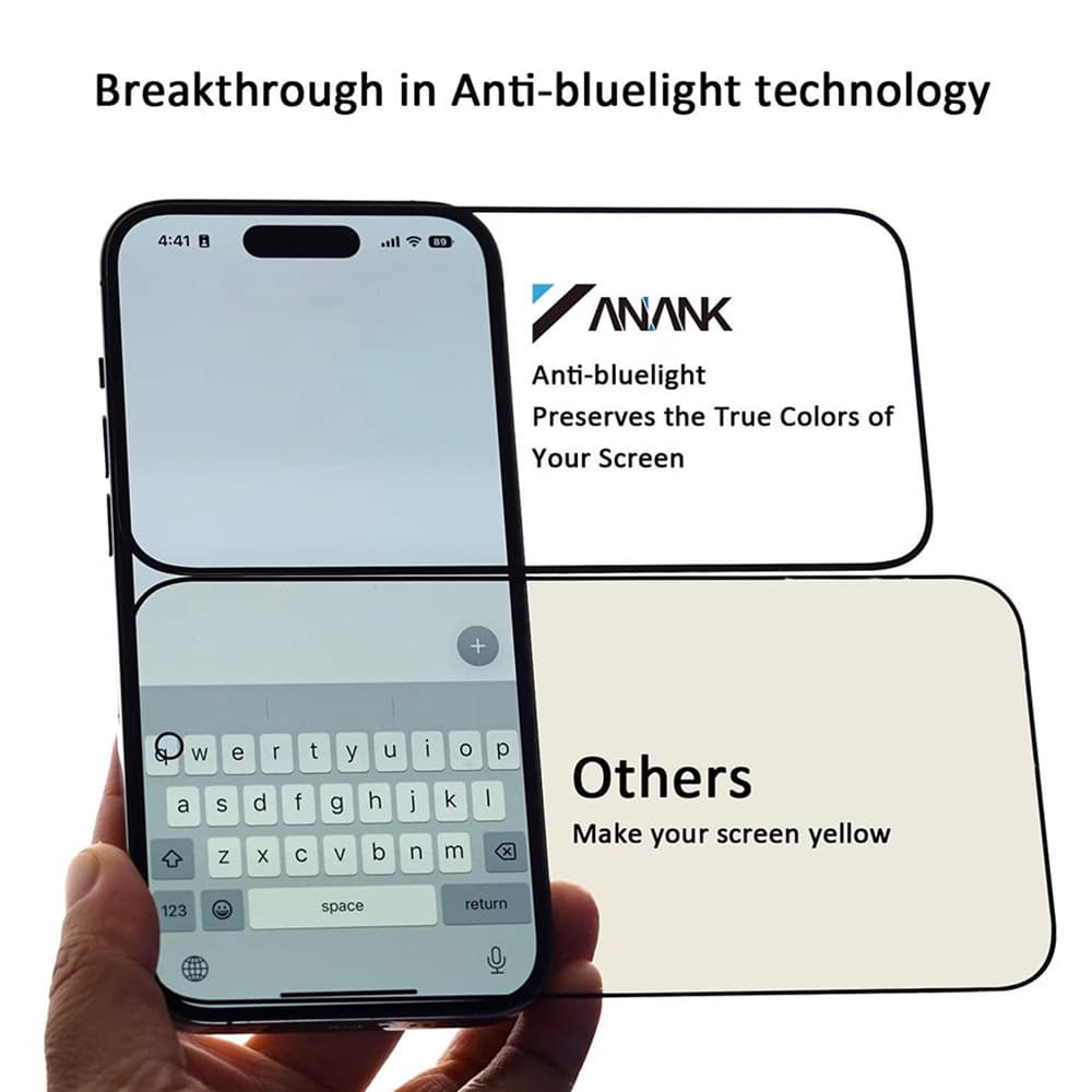 ANANK 2.5D 3X Zesílené proti modrému světlu iPhone 16 Pro černá - náhled 2