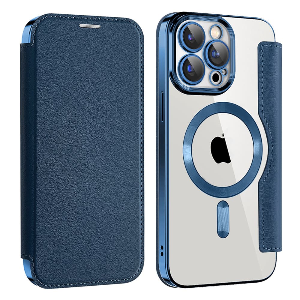Pouzdro na knihu Techsuit SmartMag iPhone 15 Pro modré - náhled 2
