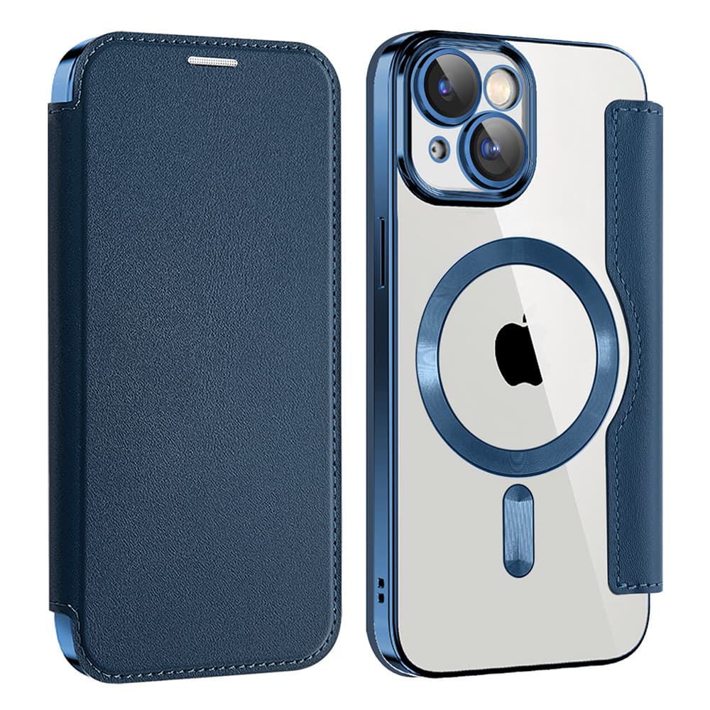 Pouzdro na knihu Techsuit SmartMag pro iPhone 15 Plus modré - náhled 2