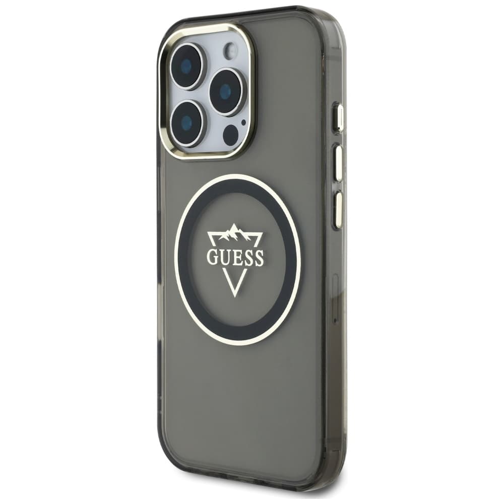 Guess IML Metal Mountain Logo MagSafe iPhone 16 Pro Max černý - náhled 2
