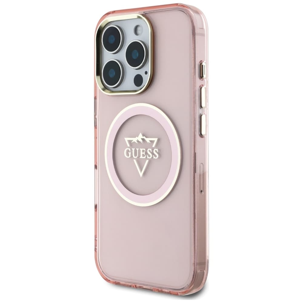Guess IML Metal Mountain Logo MagSafe iPhone 16 Pro Max růžová - náhled 2