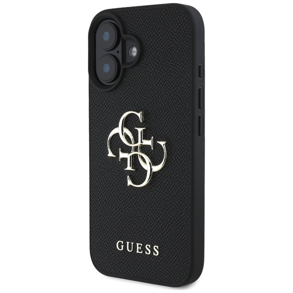 Guess Hardcase Grained Big 4G Logo Small Classic Logo iPhone 16 černá - náhled 2