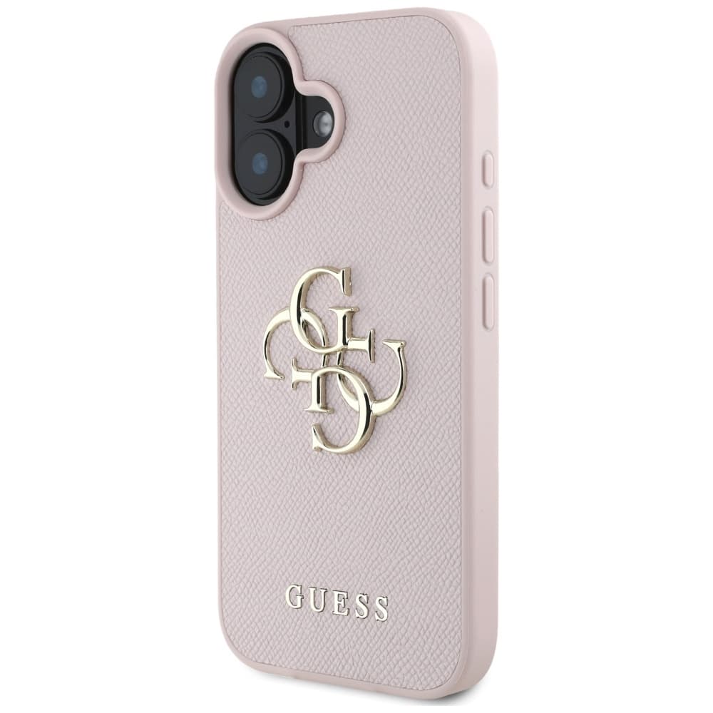 Guess Hardcase Grained Big 4G Logo Small Classic Logo iPhone 16 růžová - náhled 2