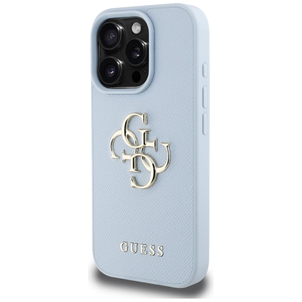 Guess Hardcase Grained Big 4G Logo Small Classic Logo iPhone 16 Pro Max modrá - náhled 2