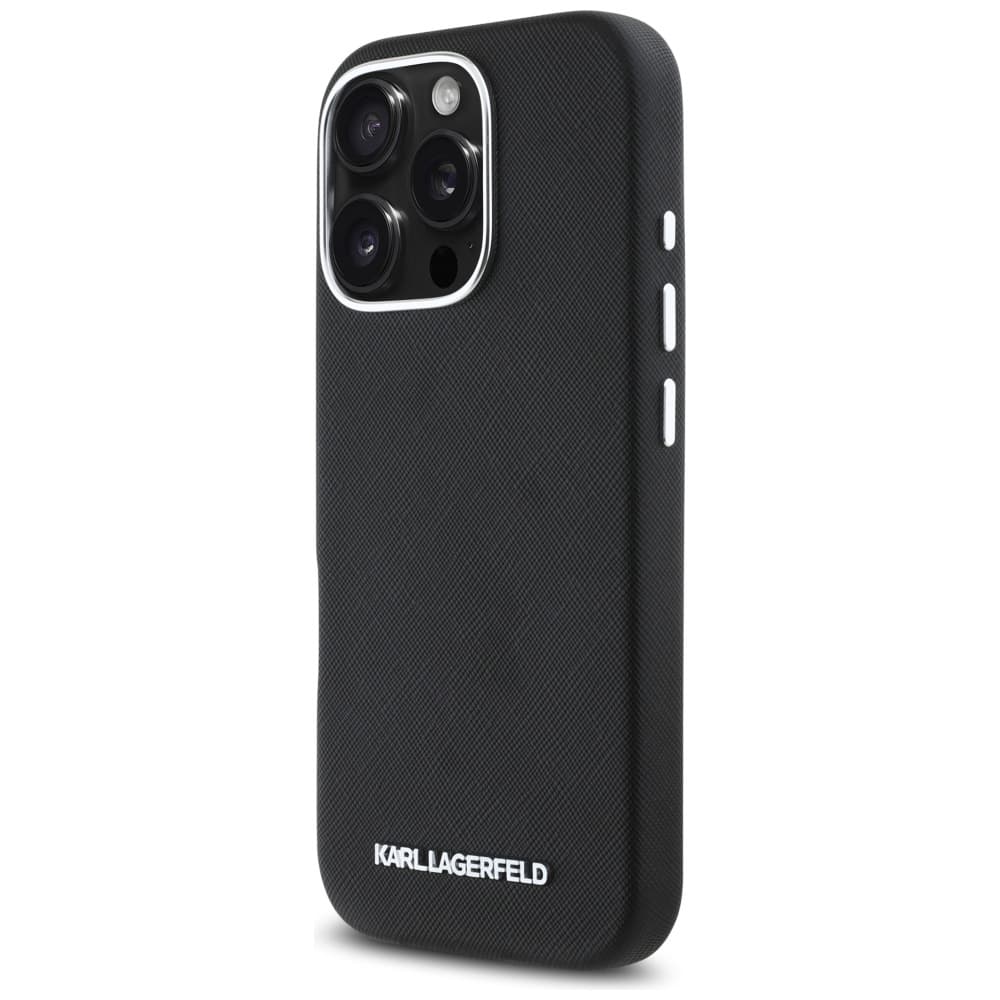 Karl Lagerfeld Saffiano Full Wrapped Elongated Metal Logo MagSafe iPhone 16 Pro Max černá - náhled 2