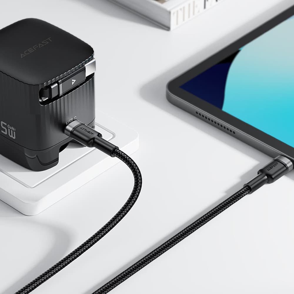 Acefast Datový kabel 2v1 C22-02 Rychlé nabíjení Type-C na 2xType-C 1.25m černý - náhled 2