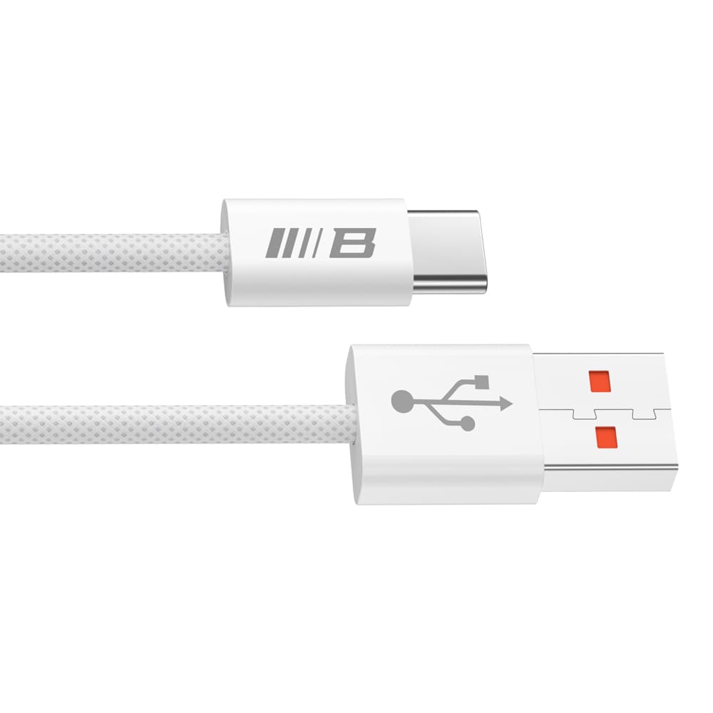 Blueo Datový kabel USB-A na Type-C pletený rychlonabíjecí 6A bílý - náhled 2