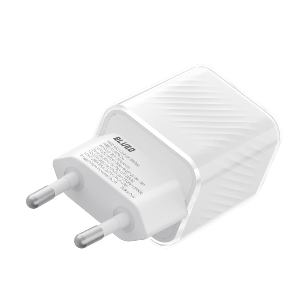 Nabíječka Blueo Dual Port 1x USB 1x Type-C GaN 35W bílá - náhled 2