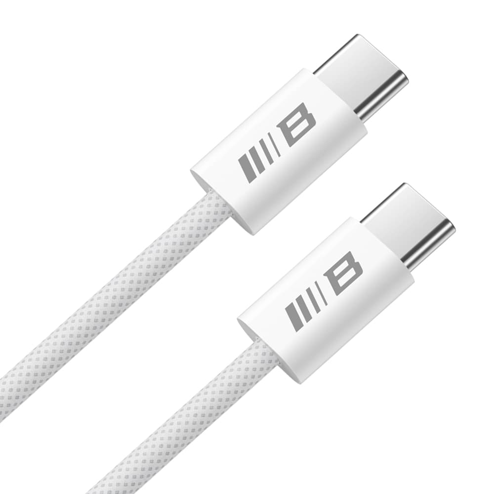 Blueo datový kabel Type-C na Type-C rychlé nabíjení opletený 2m bílý - náhled 2