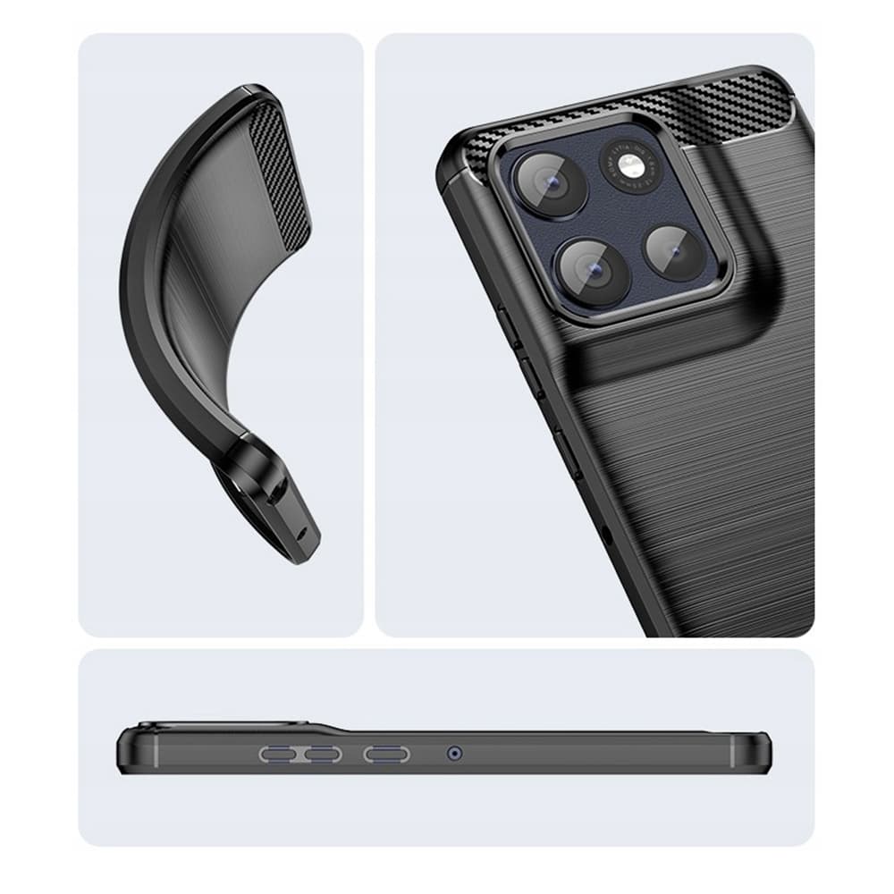 Pouzdro Techsuit Carbon Silicone pro Motorola Moto G86 černé - náhled 2