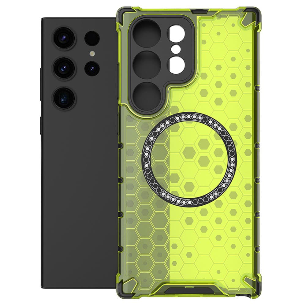 Techsuit - HoneyComb Shield MagSafe - Samsung Galaxy S25 Ultra - limetkově zelená - náhled 2