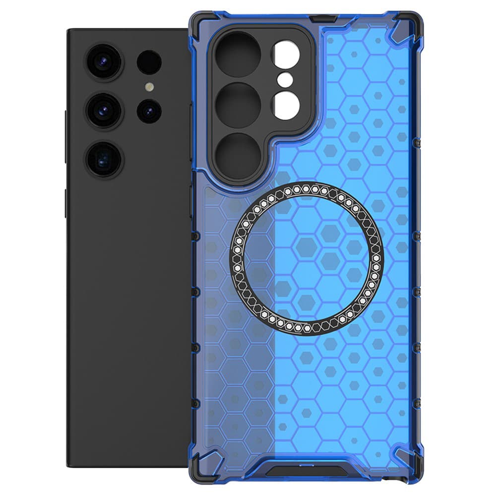 Techsuit - HoneyComb Shield MagSafe - Samsung Galaxy S24 Ultra - modrá - náhled 2