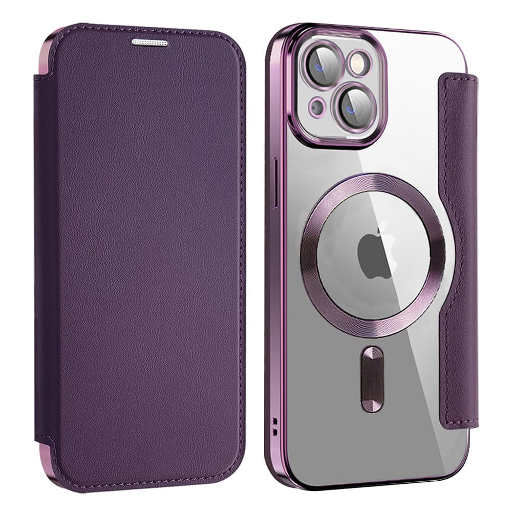 Pouzdro na knihu Techsuit SmartMag pro iPhone 14 Plus fialové - náhled 2